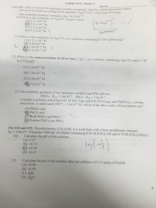 Solved: Consider The Sparingly Soluble Compound. Ag_2CO_3,... | Chegg.com