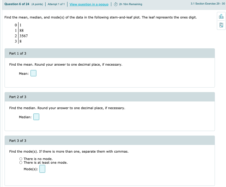 Solved Question 6 of 24 (4 points) | Attempt 1 of 1 View | Chegg.com