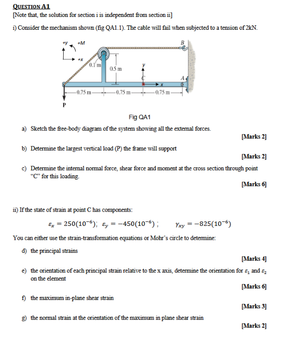 Solved QUESTION A1 [Note that the solution for section i is | Chegg.com