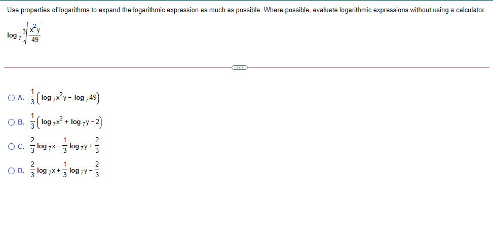 solved-use-properties-of-logarithms-to-expand-the-chegg