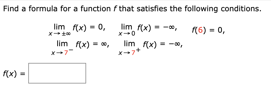 Solved Find A Formula For A Function F That Satisfies The 