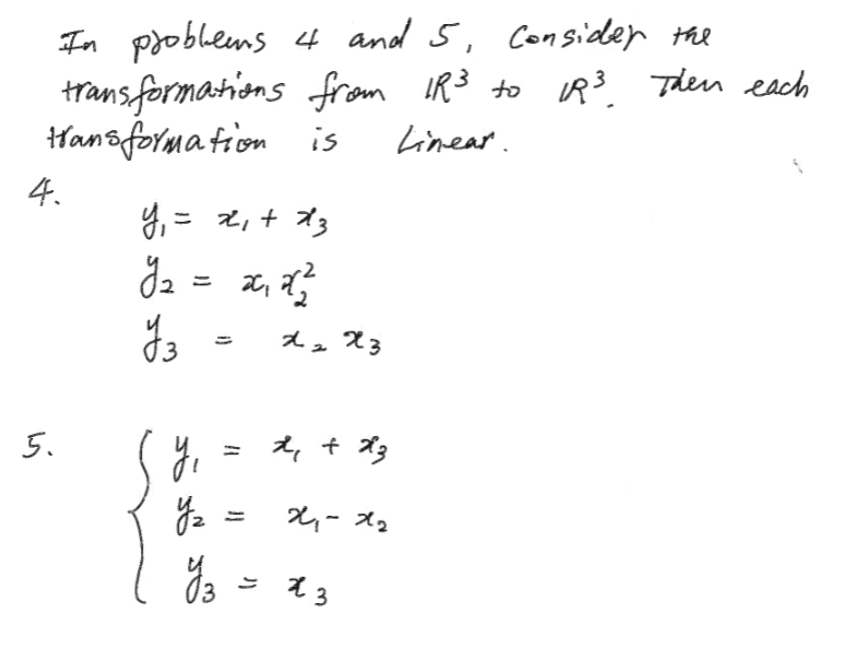 Solved In problems 4 and 5 Consider the transformations from | Chegg.com
