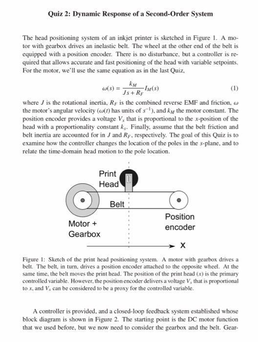 Solved Quiz 2: Dynamic Response of a Second-Order System The | Chegg.com