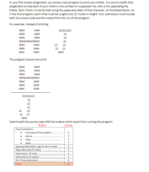 Solved In your first simple assignment, you wrote a Java | Chegg.com