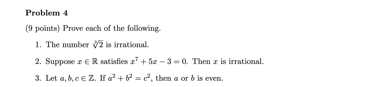 Solved Problem 4 (9 points) Prove each of the following. 1. | Chegg.com