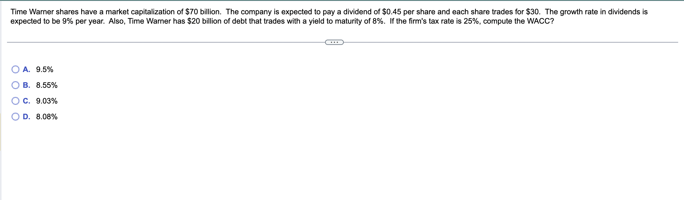 Solved Time Warner shares have a market capitalization of