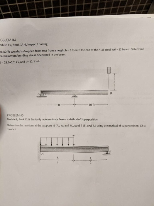 Solved OBLEM #4 odule 11, Book 14.4, Impact Loading e 80-lb | Chegg.com
