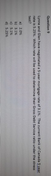 Solved Question 9 Lynne And Glen Have Negotiated A 5 Year