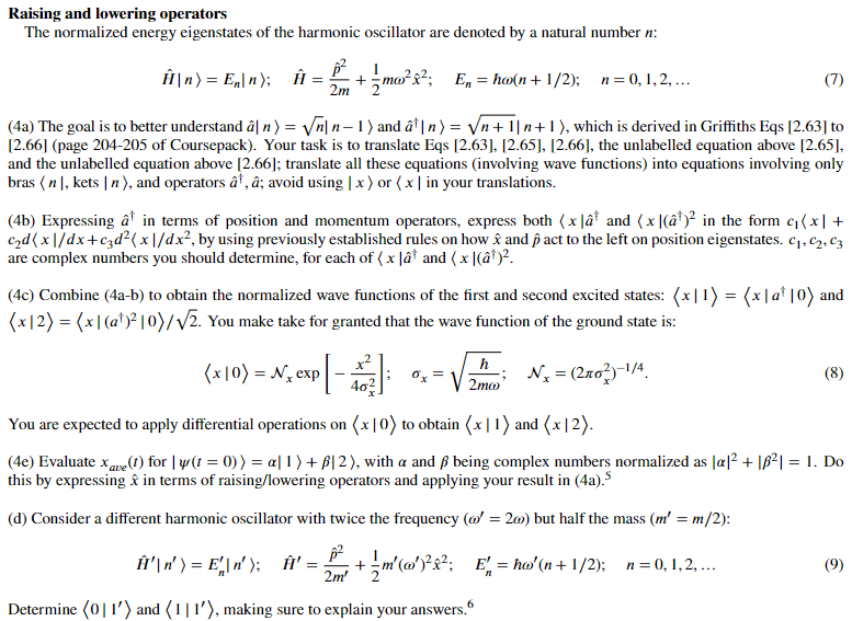 Solved Raising and lowering operators The normalized energy | Chegg.com