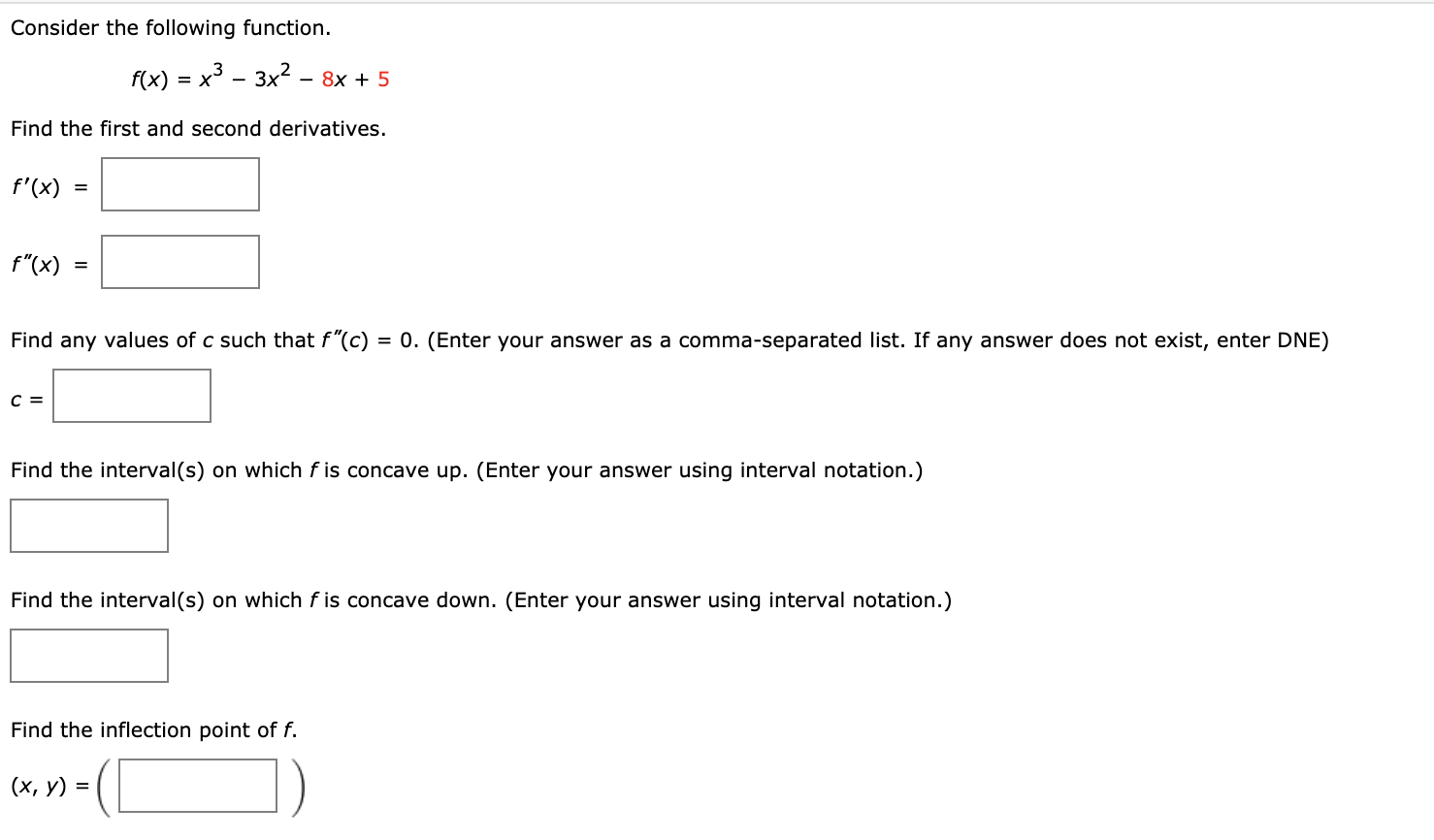 solved-consider-the-following-function-f-x-x3-3x2-8x-chegg