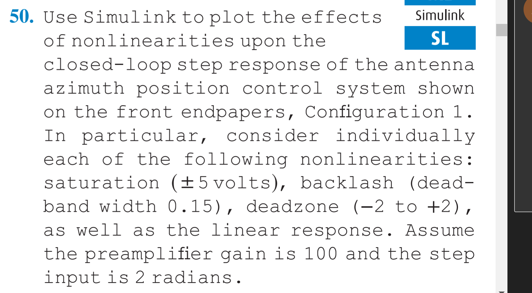 Solved - 50. Use Simulink to plot the effects Simulink of | Chegg.com