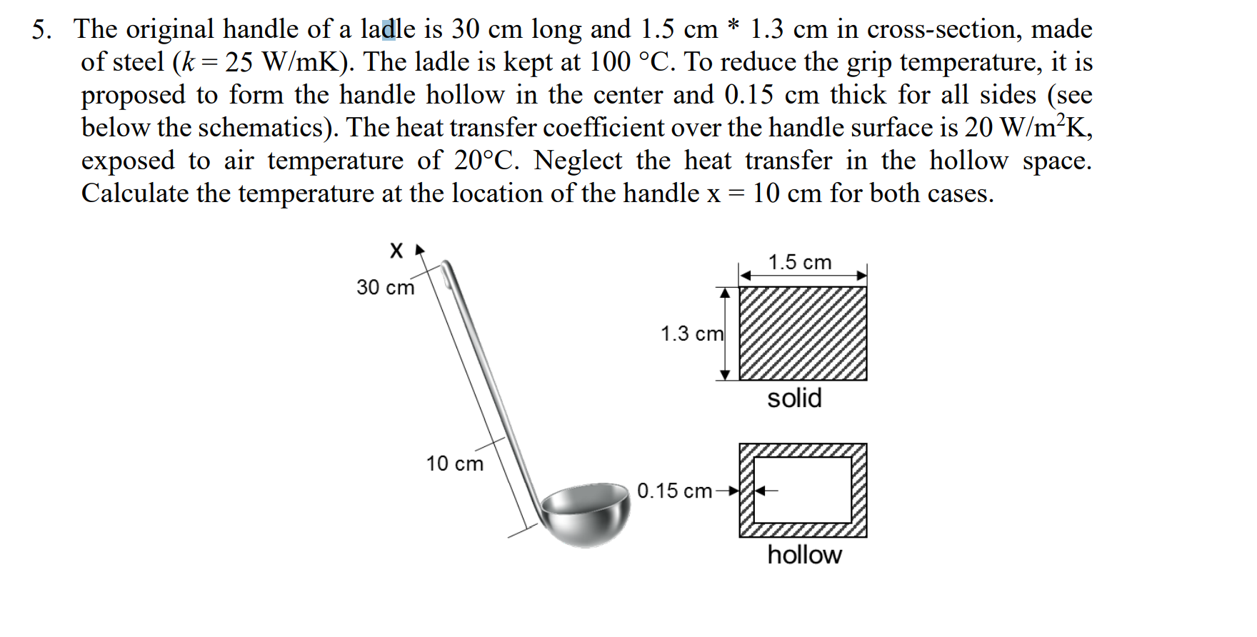 5 The Original Handle Of A Ladle Is 30 Cm Long And Chegg Com