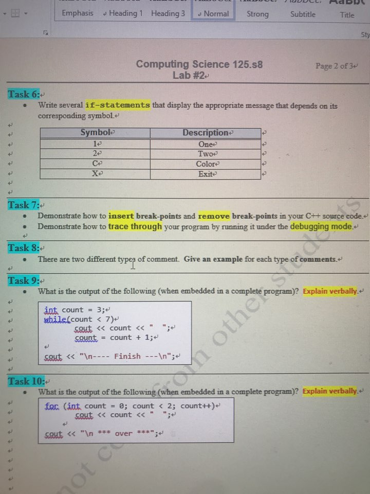 Solved This is C++ programming Please, do task 6 to task | Chegg.com