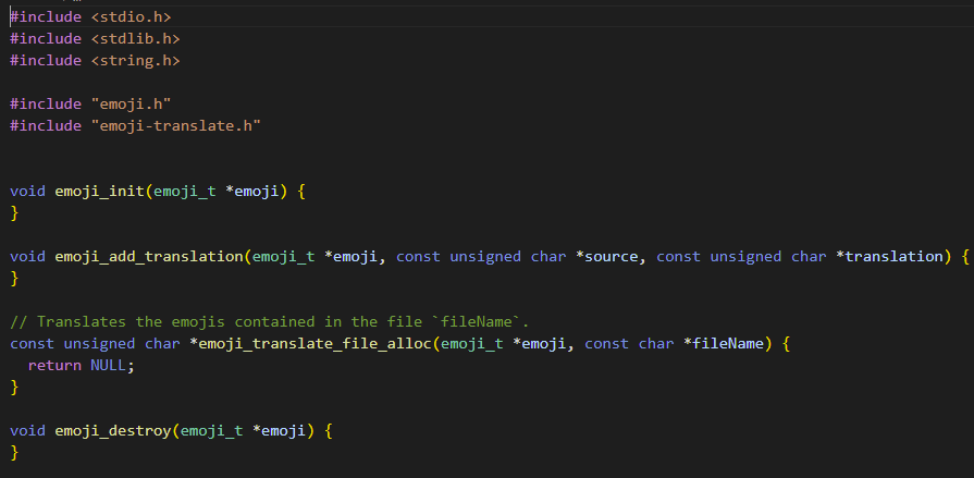 Solved emoji-translate.c, you will find four functions: - | Chegg.com