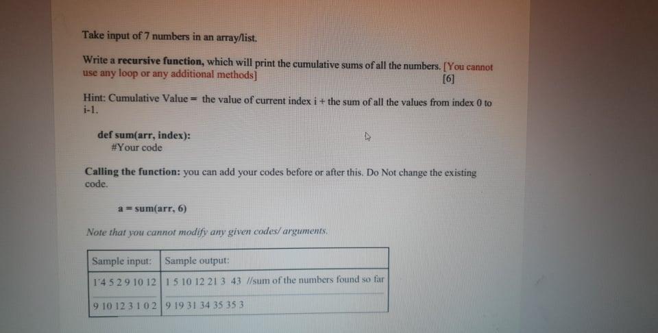 Solved SOLVE IT FASSTTTTT. USE PYTHON 3. DO NOT USE ANYYYY | Chegg.com