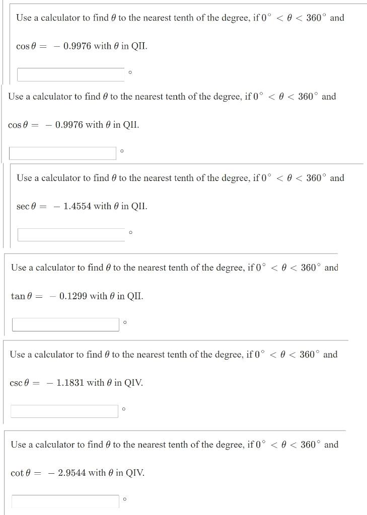 Solved Use a calculator to find to the nearest tenth of