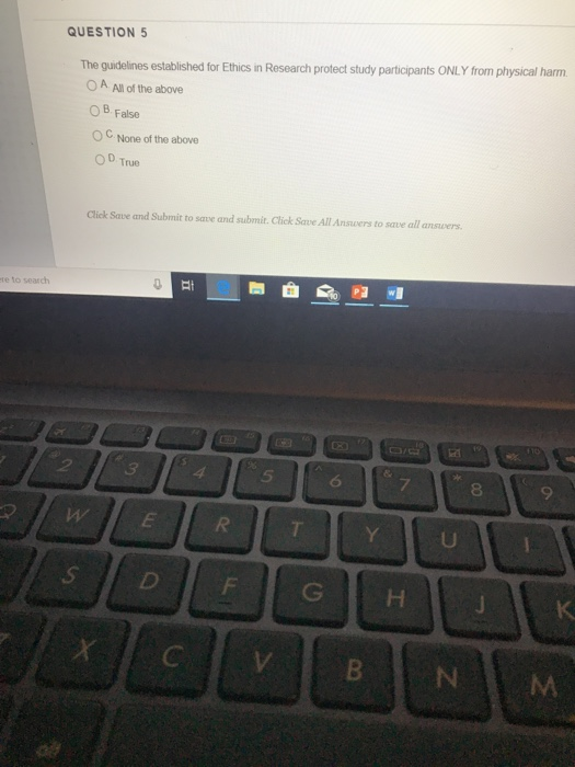 Solved QUESTION 5 The guidelines established for Ethics in | Chegg.com