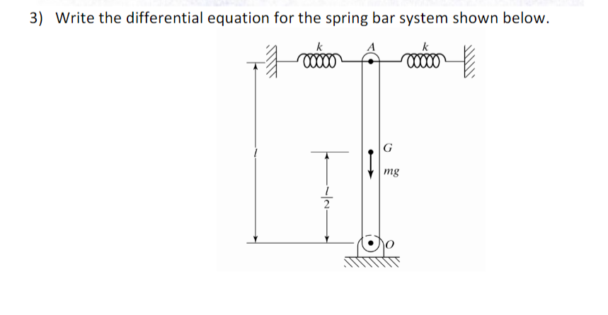 Solved 3) Write the differential equation for the spring bar | Chegg.com