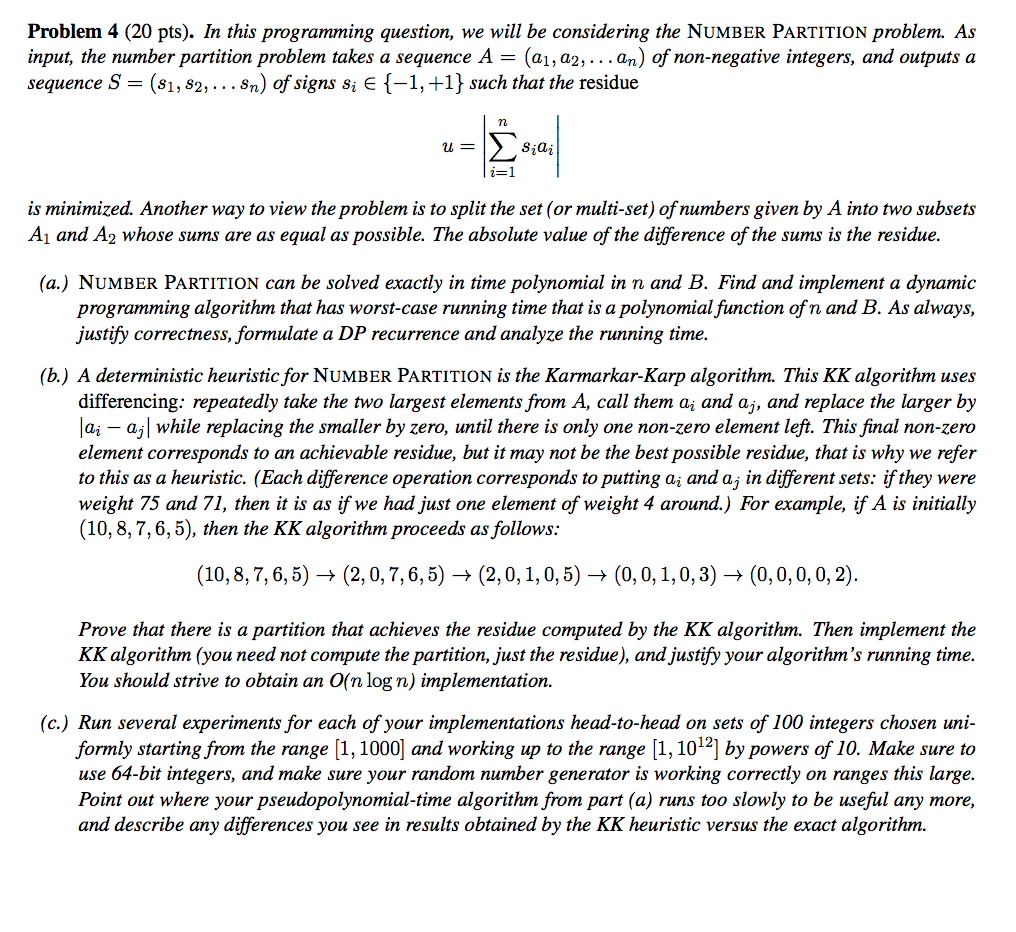 Problem 4 (20 pts). In this programming question, we | Chegg.com