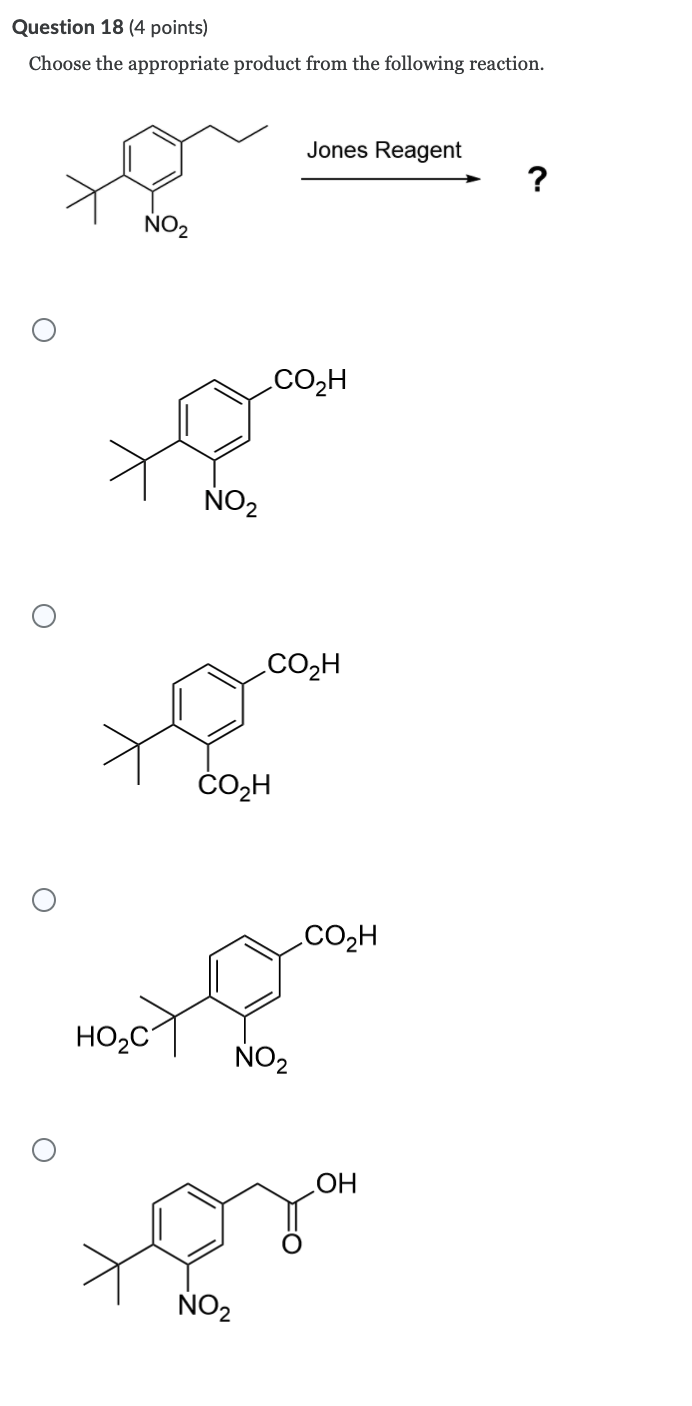 Solved Question 18 (4 points) Choose the appropriate product