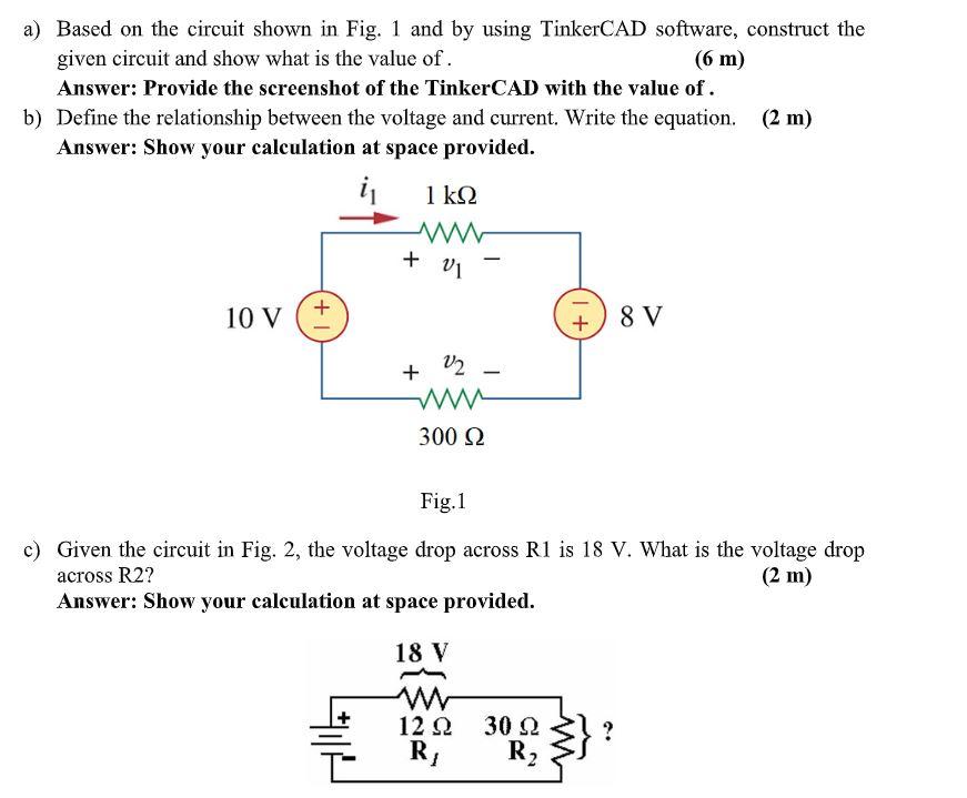 Solved a) Based on the circuit shown in Fig. 1 and by using | Chegg.com