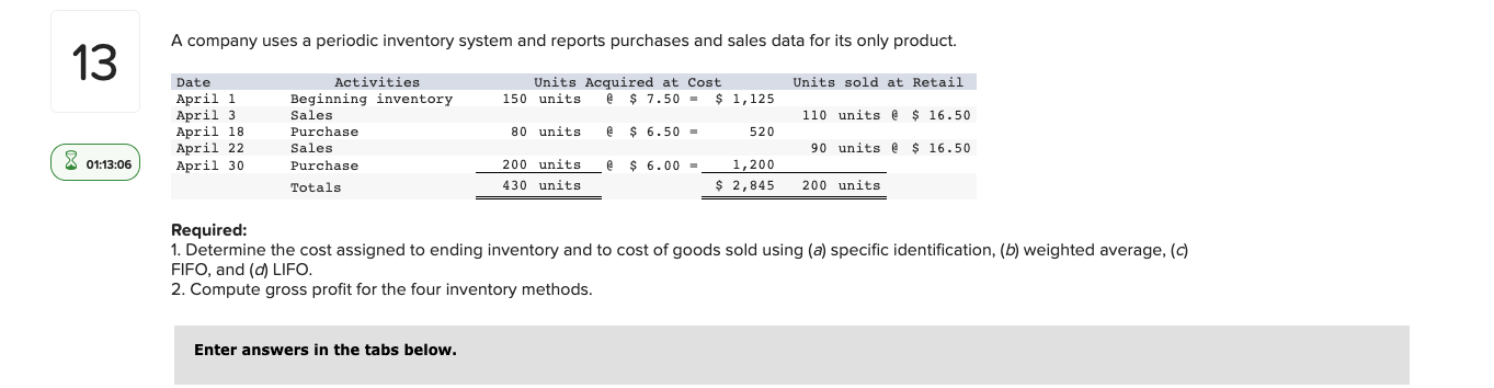 Solved A company uses a periodic inventory system and | Chegg.com