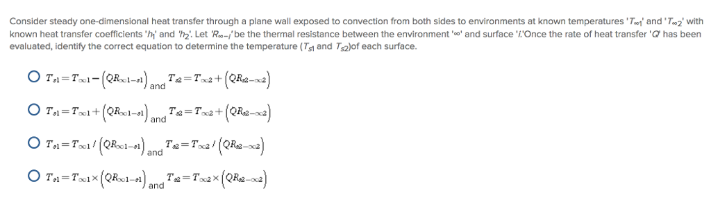 Solved The temperature distribution in a plane wall will be | Chegg.com