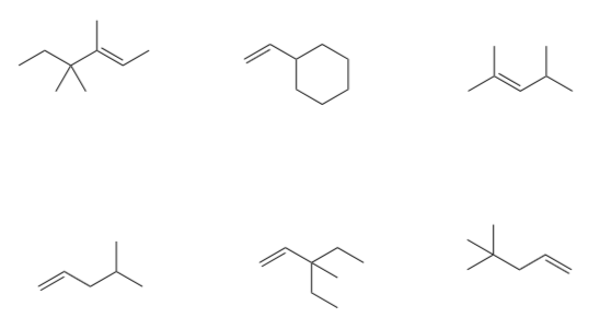 Solved Consider the following structures of alkenes and | Chegg.com