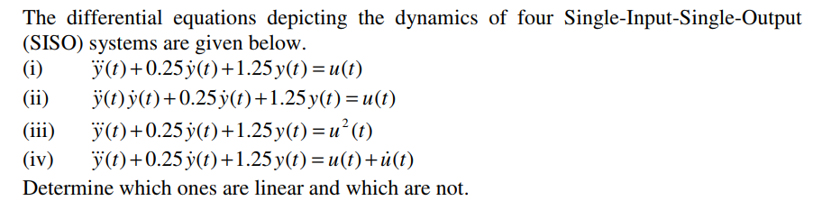 Solved The differential equations depicting the dynamics of | Chegg.com
