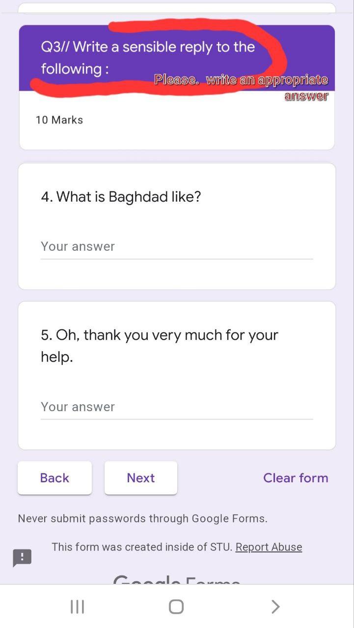 Solved Q3// Write a sensible reply to the a following: | Chegg.com