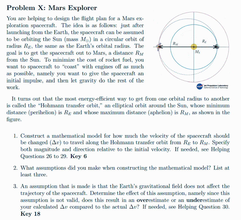 Solved RE RM Problem X: Mars Explorer You are helping to | Chegg.com
