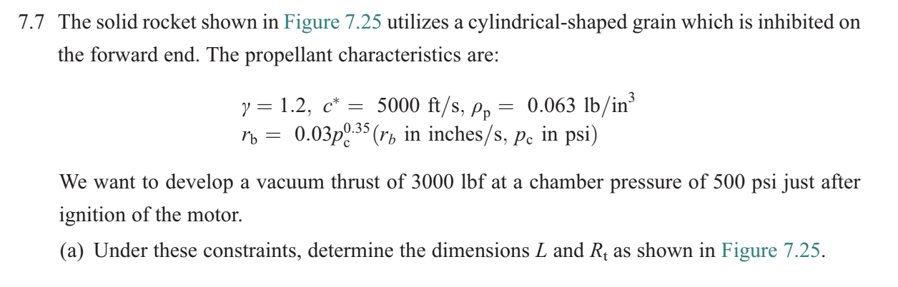 7 The solid rocket shown in Figure 7.25 utilizes a | Chegg.com