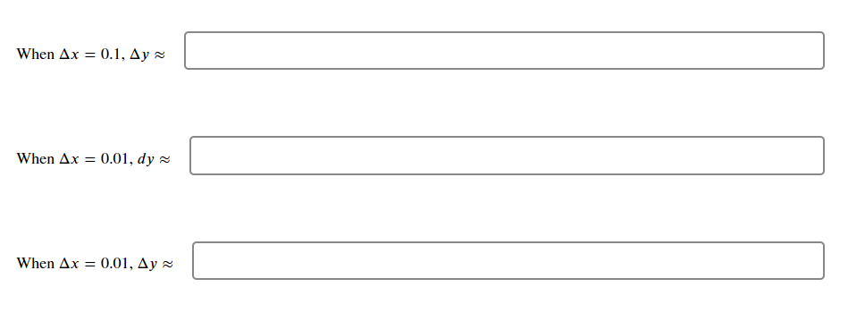 Solved Select the expression of the differential dy for the | Chegg.com