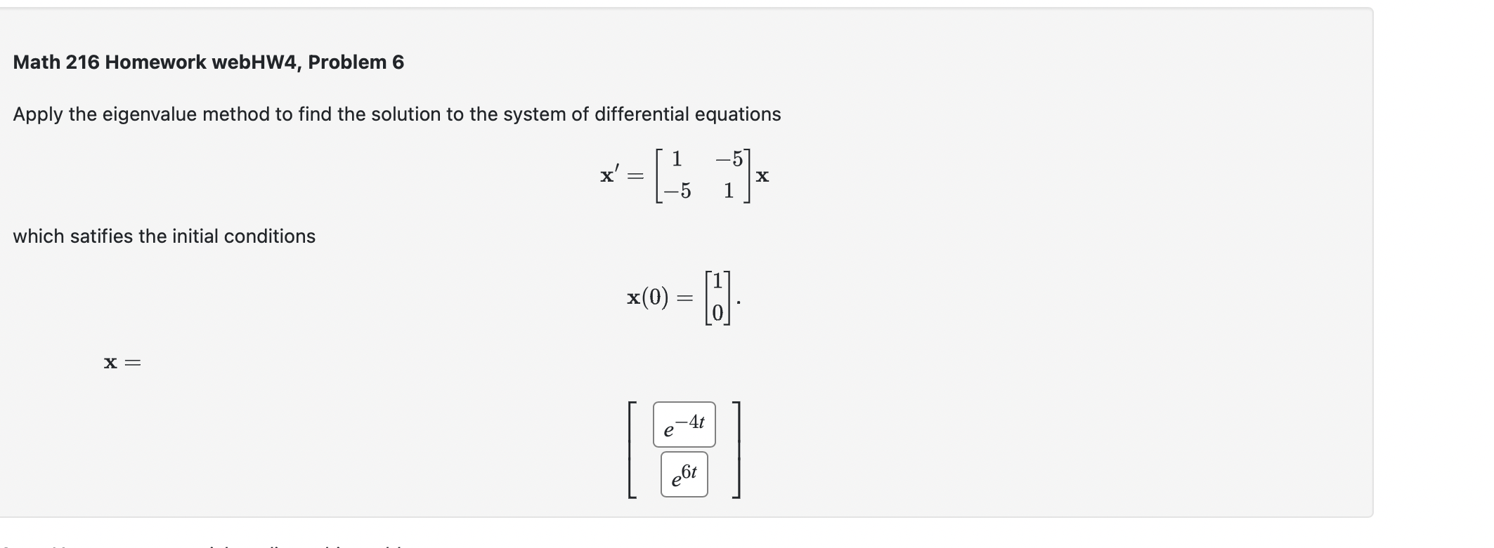 eigenvalue assignment method