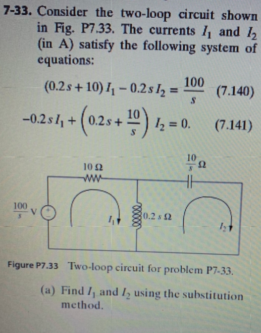 Solved 7-33. Consider the two-loop circuit shown in Fig. | Chegg.com
