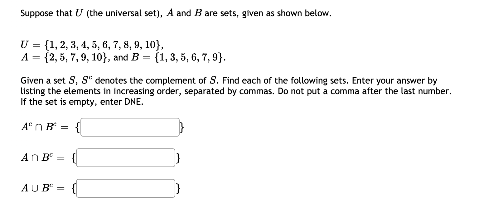 Solved Suppose That A And B Are Sets, Defined As Follows. | Chegg.com