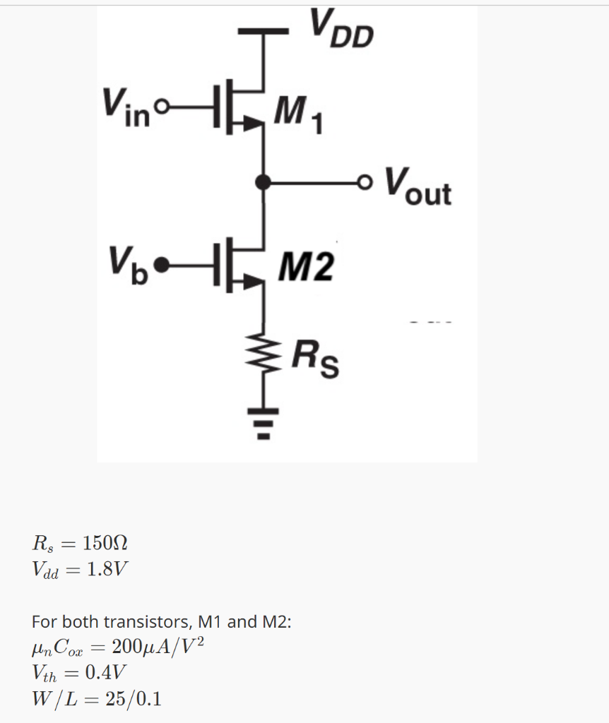 Solved (a) First assume that λ=0. Find the bias voltage Vb | Chegg.com