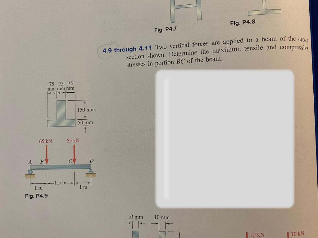 Solved Fig. P4.8 Fig. P4.7 4.9 Through 4.11 Two Vertical | Chegg.com