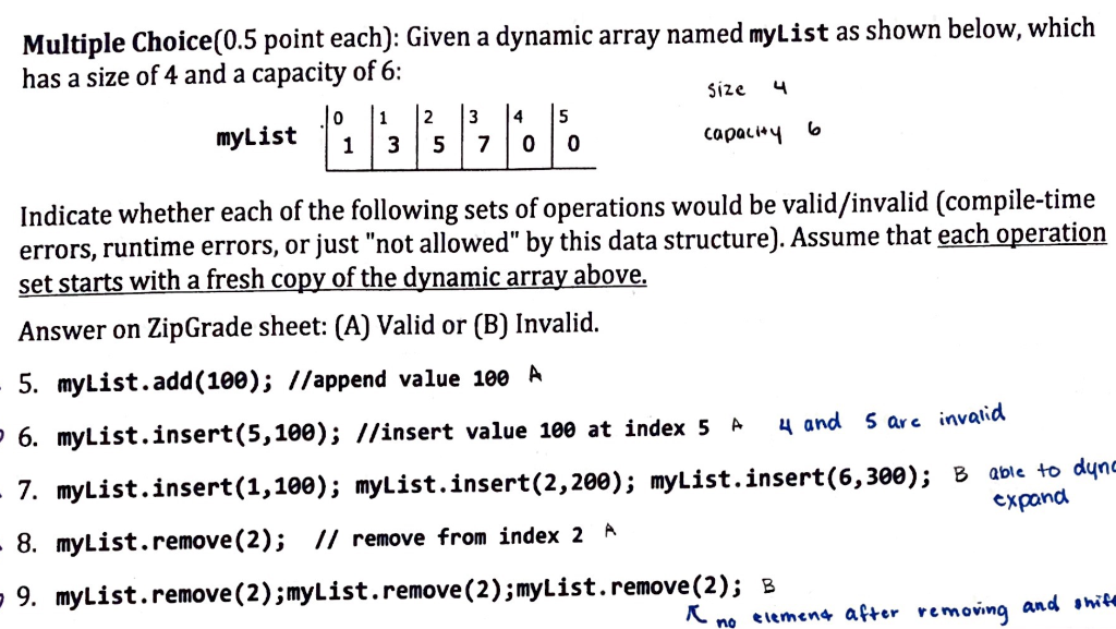Solved Multiple Choice(0.5 point each): Given a dynamic | Chegg.com