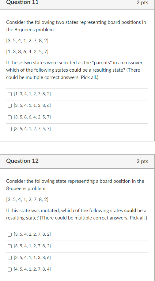 Solved Question 11 2 pts Consider the following two states | Chegg.com