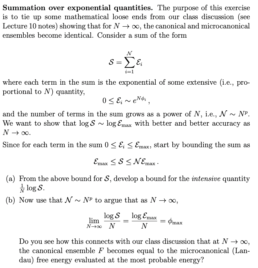 Solved Summation over exponential quantities. The purpose of | Chegg.com