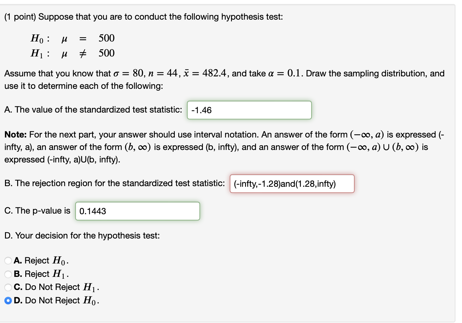 Solved (1 point) Suppose that you are to conduct the | Chegg.com