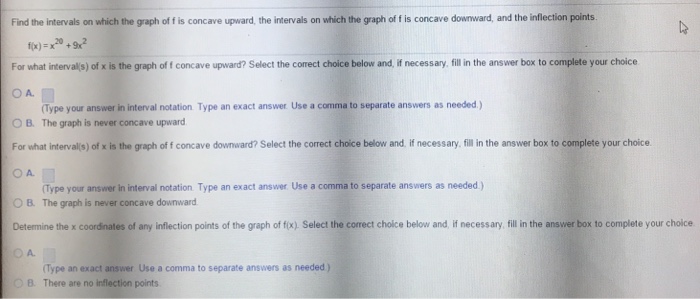 Solved Find the intervals on which the graph of f is concave | Chegg.com