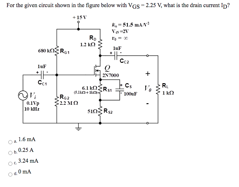 Solved For the given circuit shown in the figure below with | Chegg.com