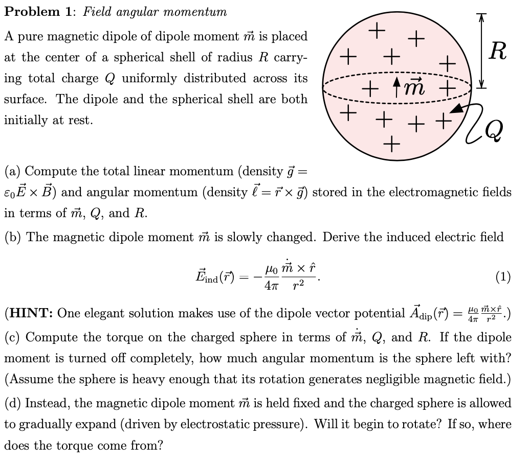 Solved R Problem 1 Field Angular Momentum A Pure Magne Chegg Com