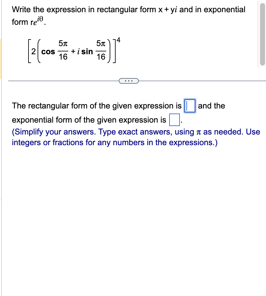 solved-write-the-expression-in-rectangular-form-x-yi-and-in-chegg