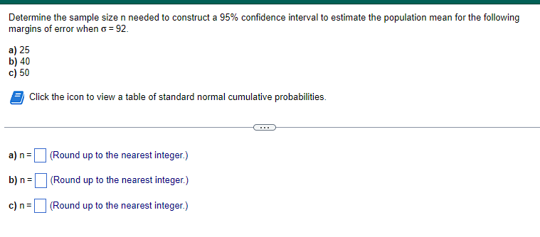 Solved Cumulative Probabilities for the Standard Normal | Chegg.com