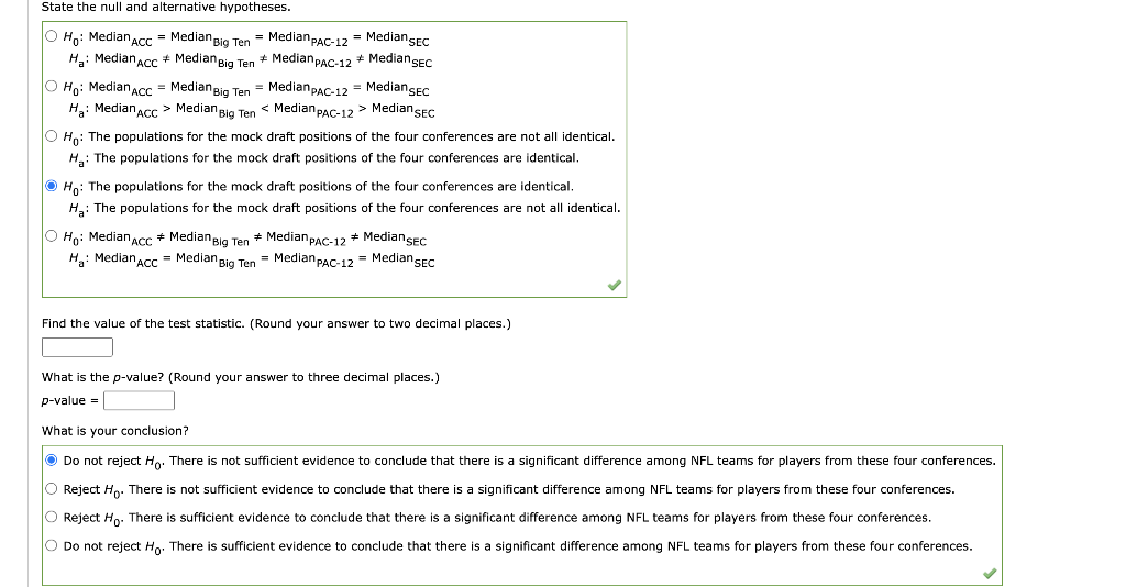 Solved The National Football League (NFL) holds its annual