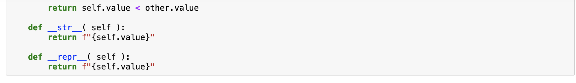 Solved Below you are given the implementation of a class | Chegg.com