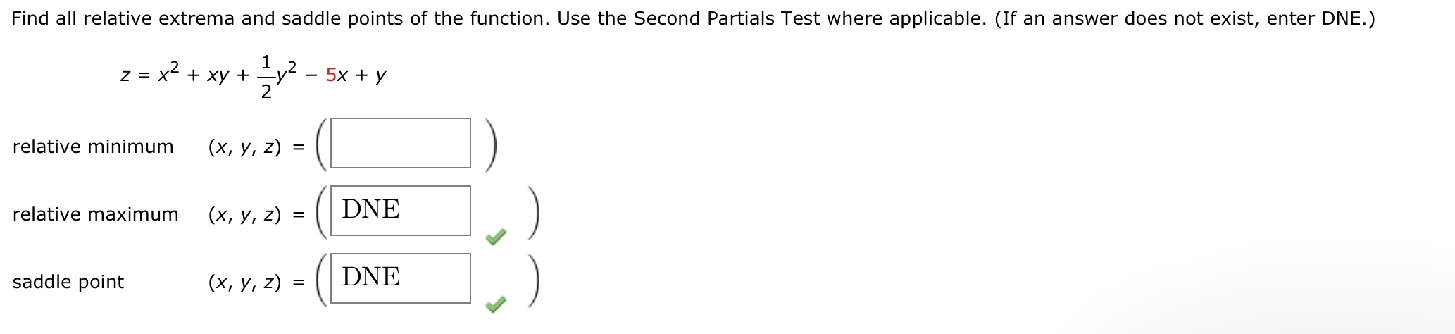 Solved Find all relative extrema and saddle points of the | Chegg.com